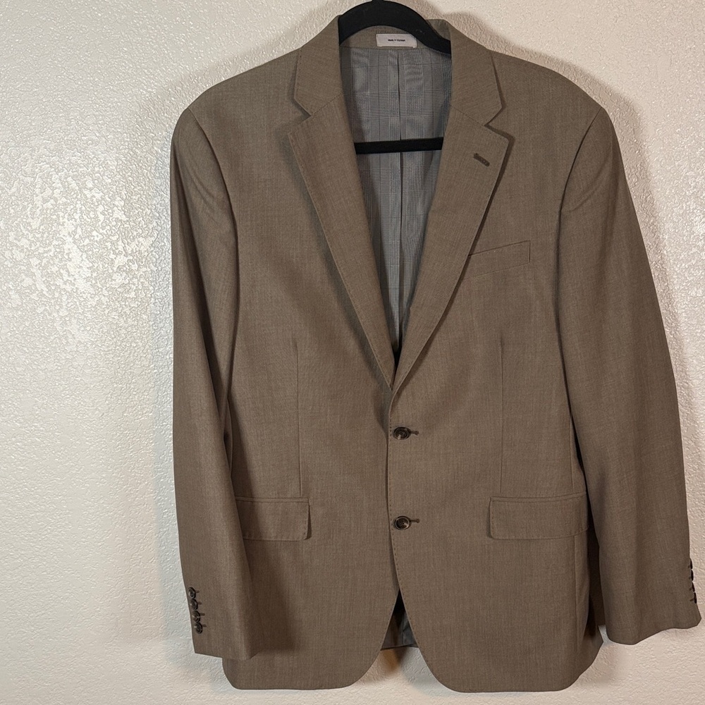 J. Ferrar Taupe Slim Fit 2 Button Blazer Size 42R Office Classic